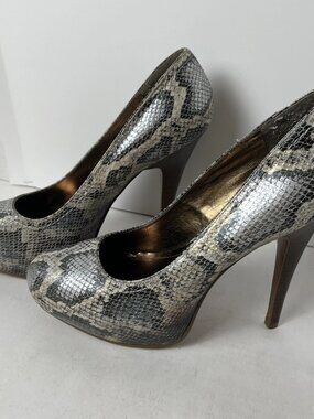 Steve Madden Snakeskin Platform Heels Size 10 Stiletto Pumps Statement